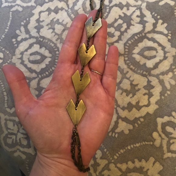 Free People Jewelry - Boho tribal triangle long necklace Arrow necklace